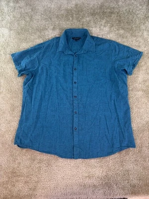 Marc Anthony Shirt Mens XXL Linen Blend Slim Fit Short Sleeve Button Up D487 - Image 1 of 4