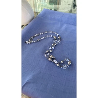 Lia Sophia RETIRED long Silver Tone Beaded Necklace - Image 1 of 4