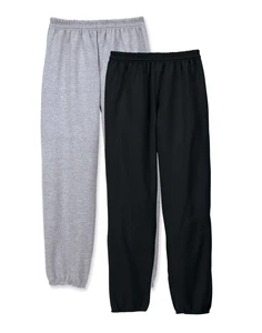 Hanes Sweatpants Fleece 2-pack Men's EcoSmart Drawcord Cotton Blend 32 inseam - Picture 1 of 53