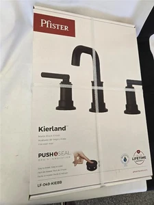 = Pfister Kierland Bathroom Faucet Matte Black Finish Push Seal LF-049-KIEBB NEW - Picture 1 of 6