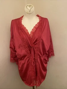 Vtg. Capri 2 Pc. Red Teddy Romper & Matching Robe Union Label Sz.Medium - Picture 1 of 19