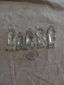 Vintage Weihnachtskrippe 6-teilig Glas - Bild 1 von 5