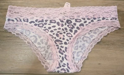 NWT Vintage Victoria's Secret Pink Animal Cotton Lace Low Cheekini Panties S - Image 1 of 3