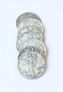 1942 P WALKING LIBERTY HALF DOLLARS  (7) TOTAL #400258 - Picture 1 of 1