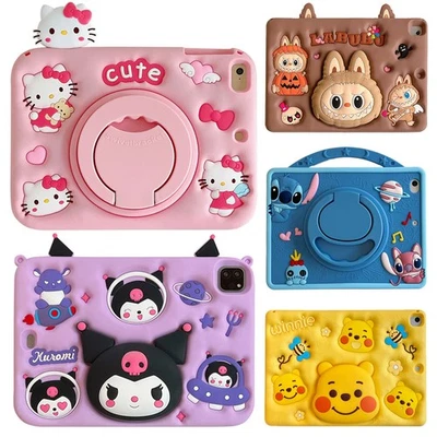 Kid Shockproof Stand Handle Soft Case Cover For iPad A16 Air 11 inch M3 2025 - Image 1 of 4