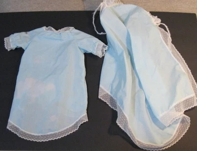 Boneca infantil repolho patch vintage década de 1980 pano capa azul/cobertor 3921 Coleco/vestido - Imagem 1 de 4