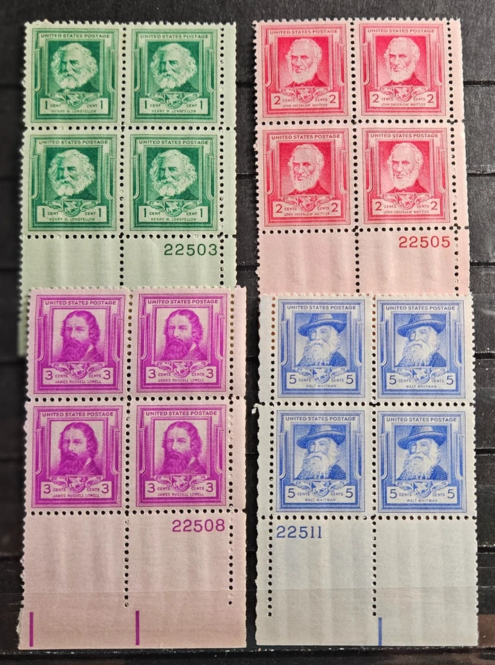 US Stamp Sc 864-67, Famous Americans, Plate Blk of 4, MLH F/VF CV$14.50 (510A87) - Image 1 of 1