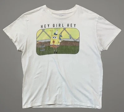 Bob Esponja Pantalones Cuadrados Hey Girl Hey Divertida Camiseta Mujer’s Talla Grande Beige Foto 1 de 4