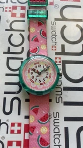 Swatch Flik Flak Kids Learning Watch Textile Pink And Watermelon - Picture 1 of 5