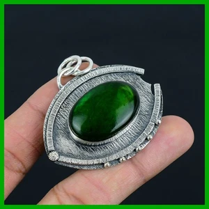 Halloween Deal Natural Green Fire Labradorite Bezel Pendant Jewelry 925 Silver - Picture 1 of 11