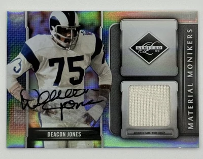 2009  Donruss Material Monikers Autograph Patch Deacon Jones #27/50 Rams - Image 1 of 3