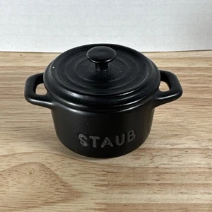STAUB - Mini contenedor de especias/sal/pimienta de gres cerámico negro - Imagen 1 de 6