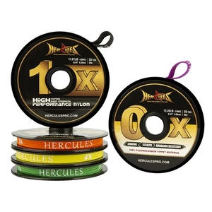 Hercules 55 Yards 3 Spulen Fliegenfischen Vorfach Schnur Fluorocarbon transparent Nylon - Bild 1 von 36