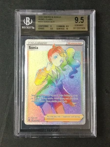 BGS 9.5 Pokemon TCG 2020 Pokemon Sword and Shield Rebel Clash #203 Sonia SCR - Picture 1 of 2