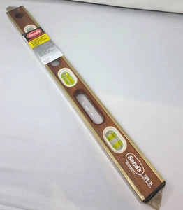 NOS Sand’s Pro 24" Mahogany Brass Bound Mason Level NEW in Plastic No. 12AB-24 - Picture 1 of 2