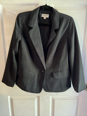 Blazer Norm Thompson Mujer Negro Botón Med/pequeño  Foto 1 de 4