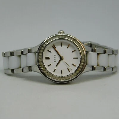 Reloj Mujer DKNY NY-2494 St. Acero y Cerámica Cuarzo Talla Batería Nueva 7 1/4" Foto 1 de 4