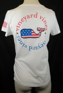 Womens Vineyard Vines Short Sleeve Tee Shirt Whale Logo USA M Medium NWT - Picture 1 of 8