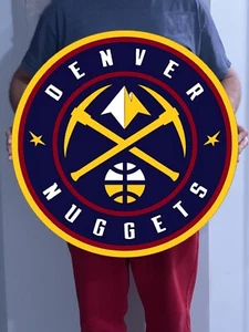 NBA Denver Nuggets Logo Holz Schild 18" Wanddeko Handarbeit Laser ausgeschnitten - Bild 1 von 2