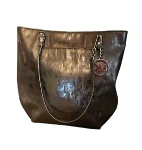 Michael Kors Metallic Leather Signature Tote MINT - Picture 1 of 7