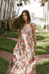 Zimmermann Mae Tie Shoulder Long Floral Maxi Dress Size 2 ( AU/UK - 10 US 6) Day - Picture 1 of 20