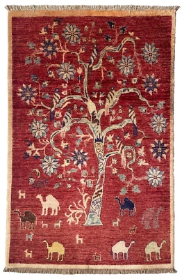 154 x 97cm Vintage Handmade Afghan Carpet Traditional Ziegler Oriental Wool Rug - Image 1 of 4