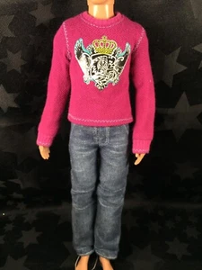 Barbie Doll Fashionistas Ken Fashion Pack - sweter "Cutie" i niebieskie dżinsy - Zdjęcie 1 z 7