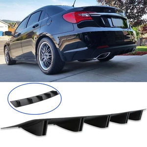 Rear Lip Bumper Diffuser Shark 10 Fins Spoiler Wing Matte Black For Chrysler 200 - Picture 1 of 13