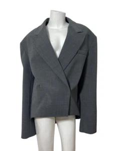NWT A.W.A.K.E. MODE Oversized Tuxedo Jacket in Grey Size XS - Bild 1 von 10
