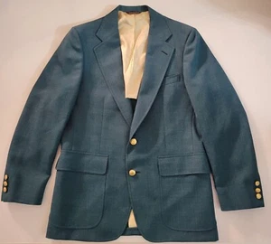 Vintage Cricketeer Blazer Mens 40R Green Season Skipper Suit Jacket Sports Coat - Picture 1 of 14