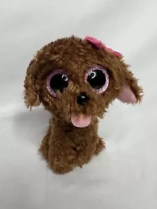 TY Beanie Boos Maddie the Poodle Plush Pink Sparkle Eyes Toy 6" No Hang Tag - Picture 1 of 7