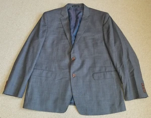 Mens Blazer-LAUREN RALPH LAUREN-medium blue 100% wool "Slim Fit" 2-button-48R - Picture 1 of 4