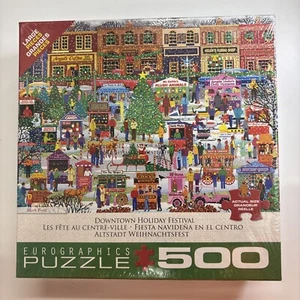 New Eurographics Jigsaw Puzzle Downtown Holiday 500 large piece Christmas - Picture 1 of 4