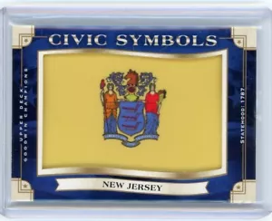 2019 UD Goodwin Champions Simboli Civici New Jersey 1787 Patch Card #USF-3 - Foto 1 di 2
