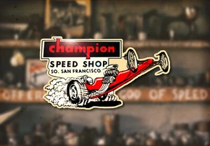 Champion Speed Shop Hot Rod Water Slide Decal Rat Racing Parts Helmets - Picture 1 of 1