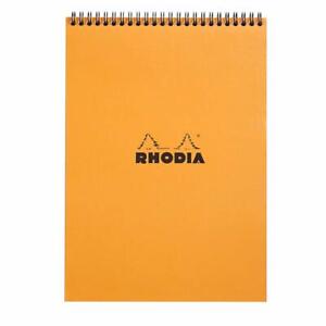 Rhodia Wirebound Notepad - Lined 80 sheets - 8 1/4 x 11 3/4 - Orange cover