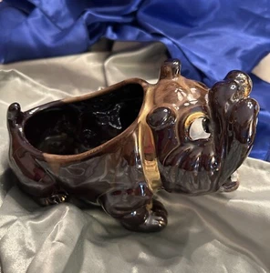 Vtg Ceramic scour pad kitchen sponge holder bulldog dog planter Japan Rare - Picture 1 of 5