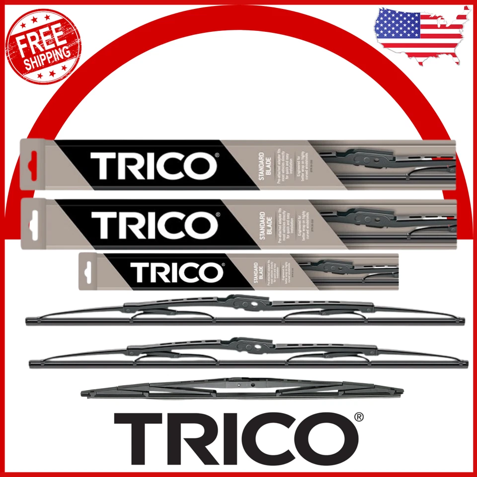 Paquete de 3 escobillas limpiaparabrisas delanteras traseras estándar 2007+ Jeep Patriot 30210x2/10-1 Foto 1 de 4