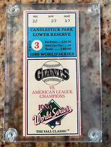 1989 World Series Game 3 Ticket Stub - Infamous Earthquake - Oakland vs San Fran