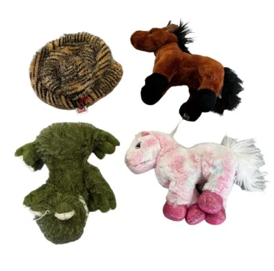 4 Pc Ganz Webkinz Stuffed Animals No Code Tags Snake Frog Horse Pink Brown Plush - Image 1 of 4