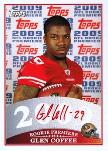 GLEN COFFEE SIGNIERT 2009 TOPPS ROOKIE PREMIERE KARTE ROTE TINTE AUTO 49ERS ~ USA ARMEE - Bild 1 von 1