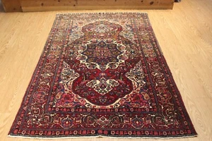 ANTIKE HANDGEFERTIGTE LILIHAN, 5 X 7 FUSS TRADITIONELLES authentisches buntes Re, blau, - Bild 1 von 11