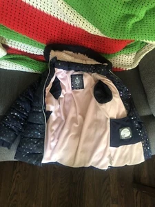 Girls Winter Coat Blue With Stars Size 6 - Picture 1 of 3