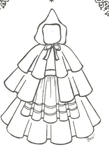 cape coat shall & dress Red Riding Hood DOLL sewing PATTERN U pick size - Picture 1 of 1