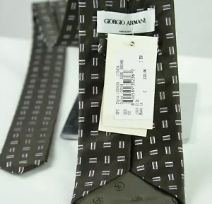NWT Giorgio Armani Mens Luxury Tie Size 57X3.75 Bark Brown/Pink 100% Silk Italy - Picture 1 of 6