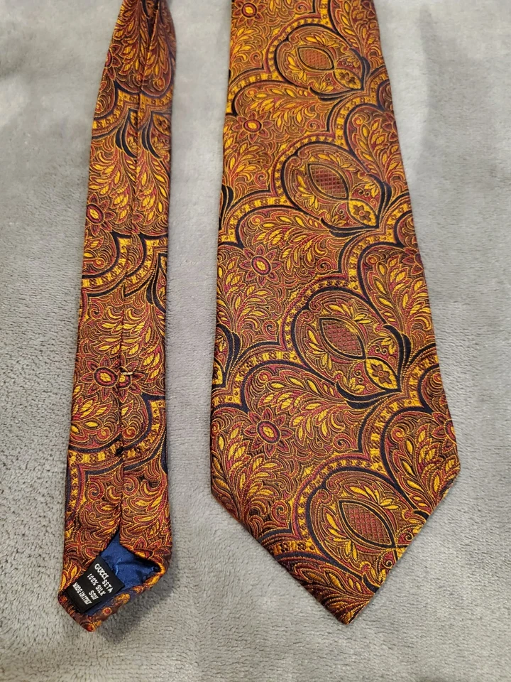 Corbata Gucci - Naranja Paisley - 100% Seda - Hecha en Italia Foto 1 de 3