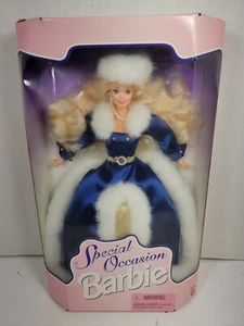 1996 Special Occasion Barbie #15831 NEW NRFB by Mattel in Blue Fur Dress  - Picture 1 of 5