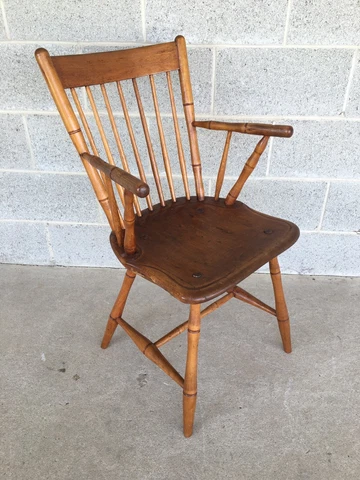 ANTIQUE PRIMITIVE EARLY 1800'S BIRDCAGE STYLE  ARM CHAIR Cover