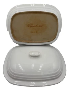 Pampered Chef Stoneware Deep Covered Baker White Lid 3.1 Qt/ 3 L USA #1084 - Picture 1 of 7