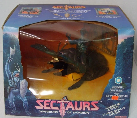 Pinsor W/Battle Beetle Sectaurs Warriors of Symbion 1984 Coleco BRAND NEW MIB Cover